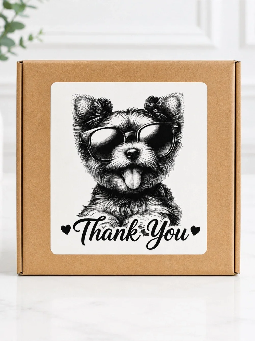 Yorkie Thank You Stickers-100ct